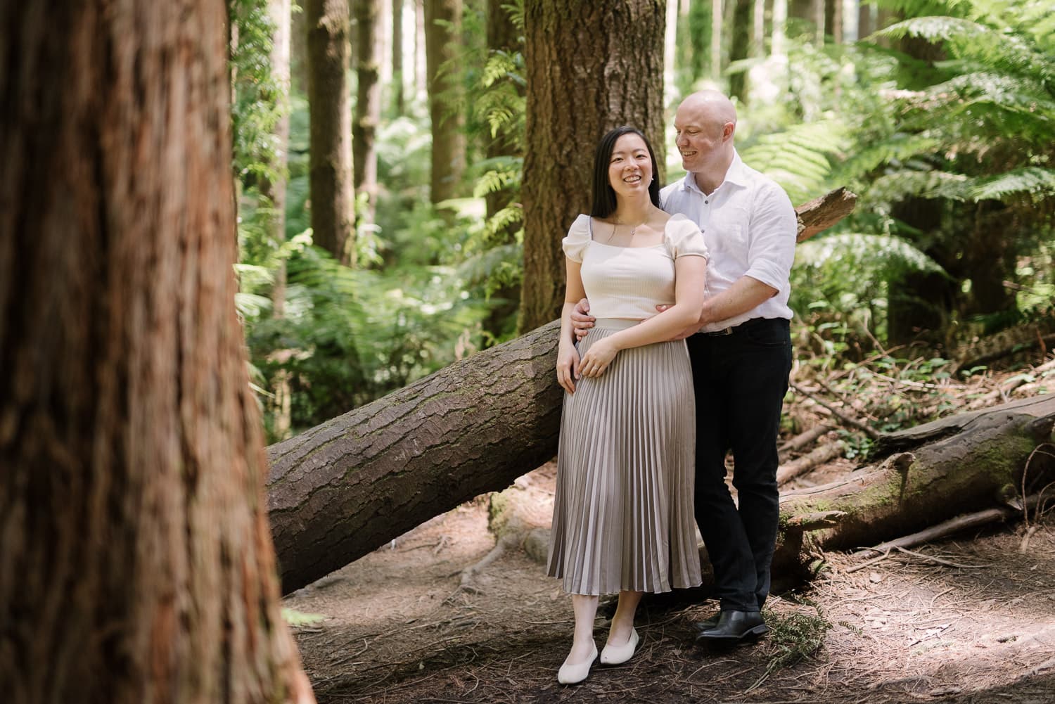 Happy couple in the forest