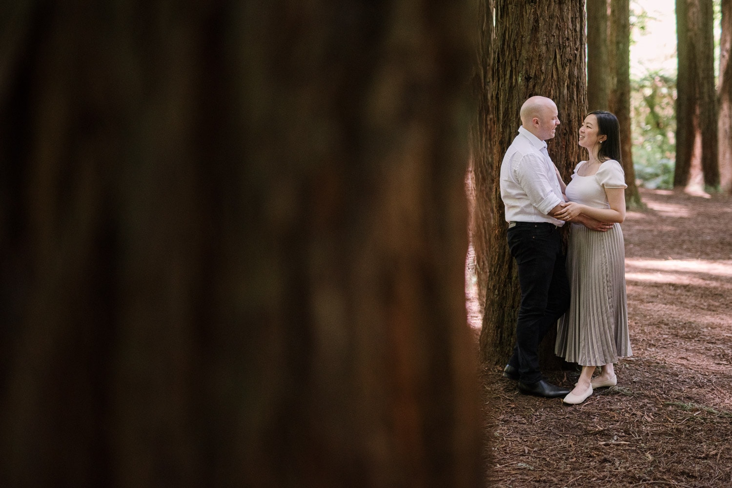 Young couple in the Redwoods in the Otways