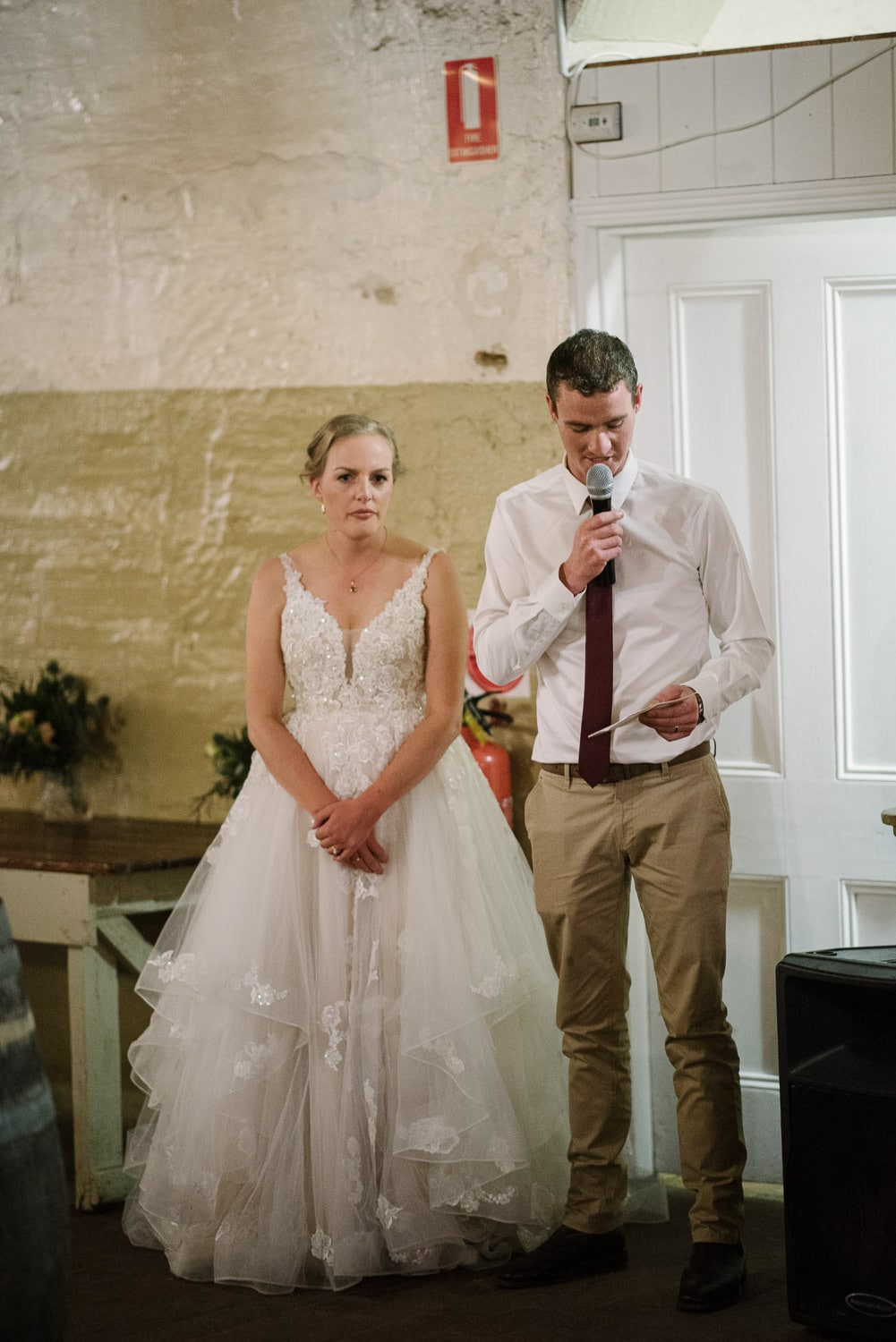 Groom makes speech at Warrnambool Wedding