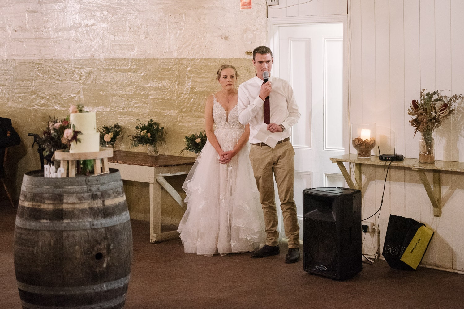 Wedding speeches in the Moloney room in Warrnambool