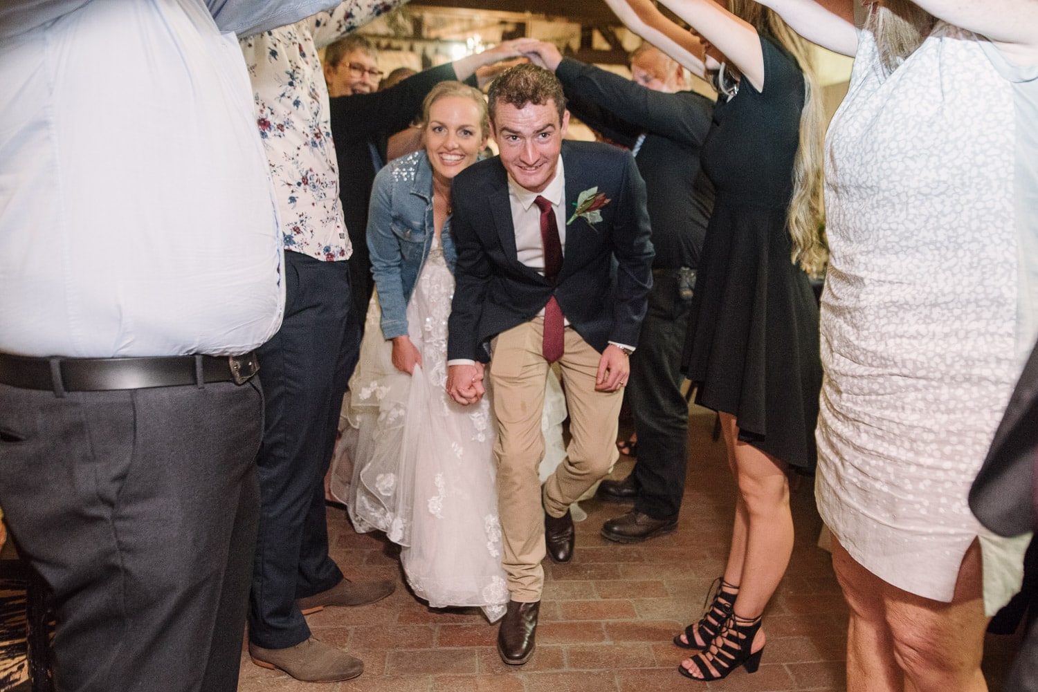 Married couple exit their Warrnambool wedding