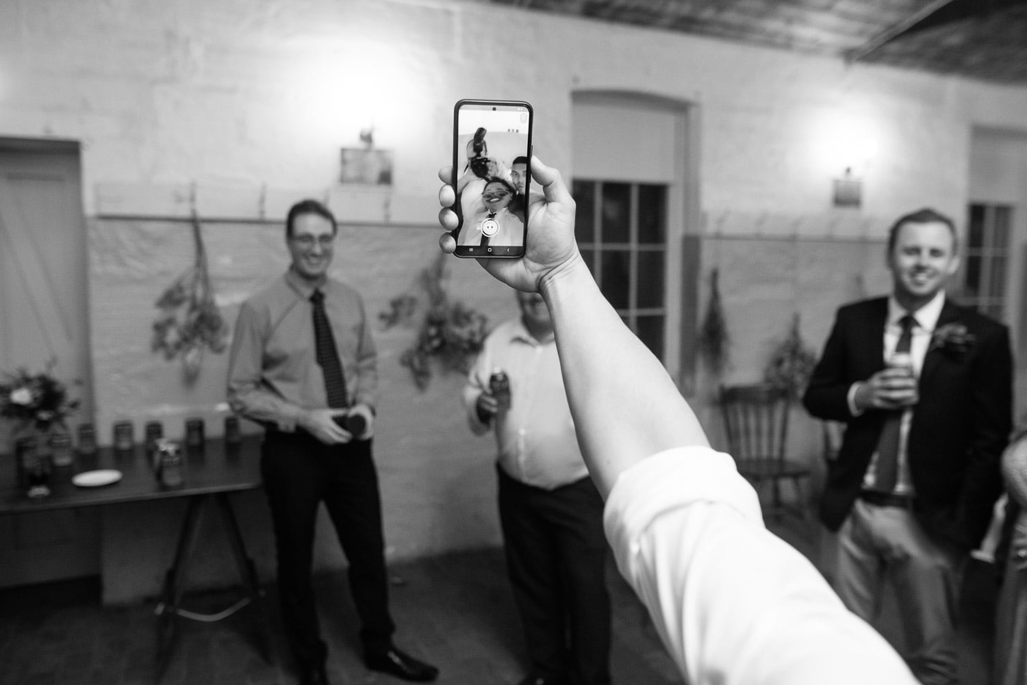 Wedding reception selfie