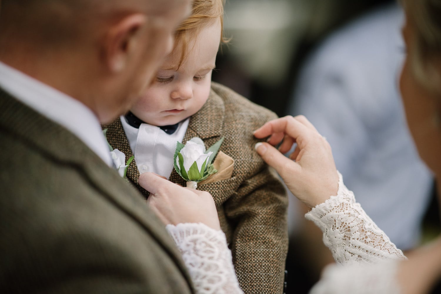 Wedding couple with child