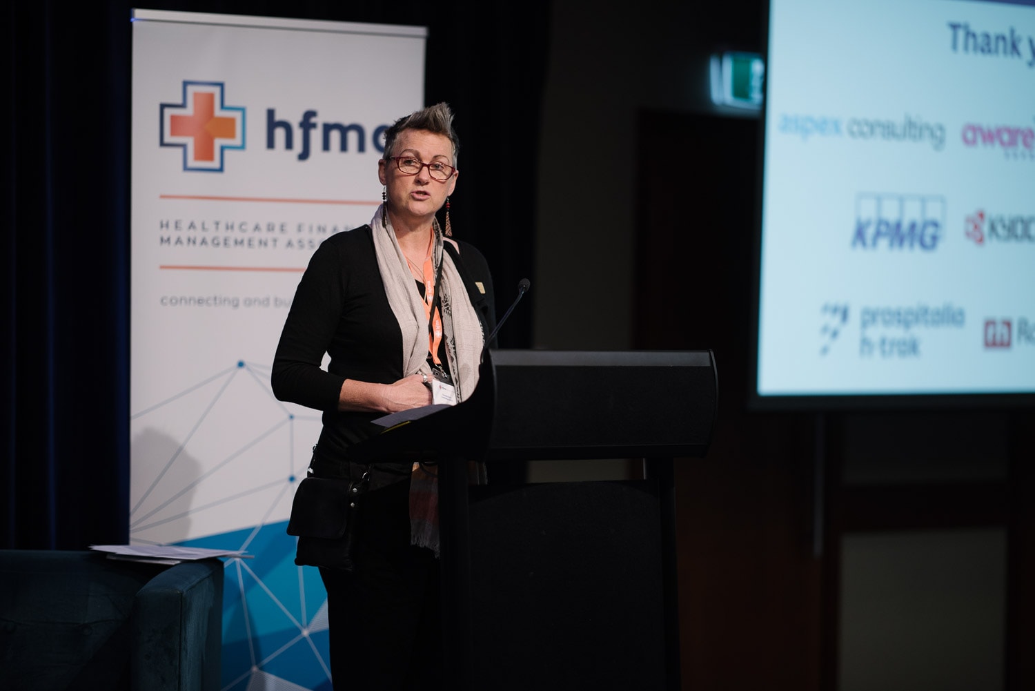 Tanya Jardine speaking at the HFMA conference 2023