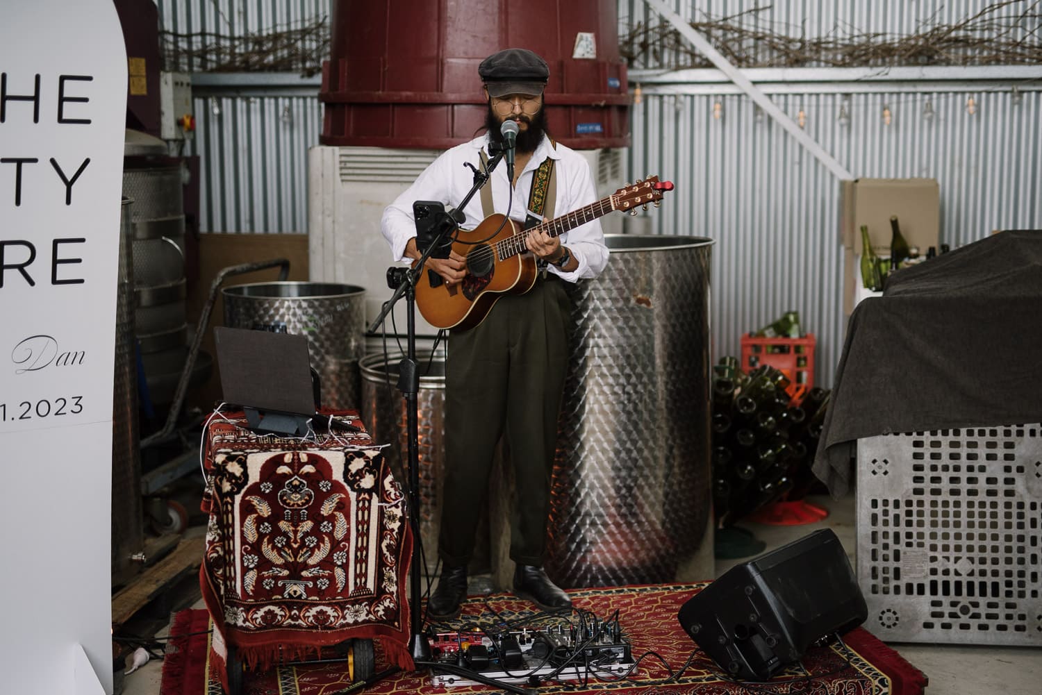 Glen Wee performing at Keayang Maar Winery near Warrnambool