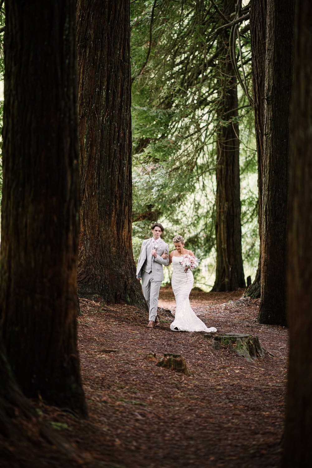 Bride amongst the redwoods