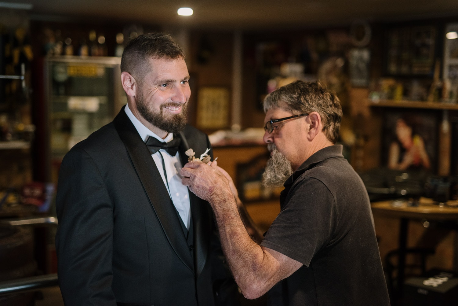 Groom getting ready